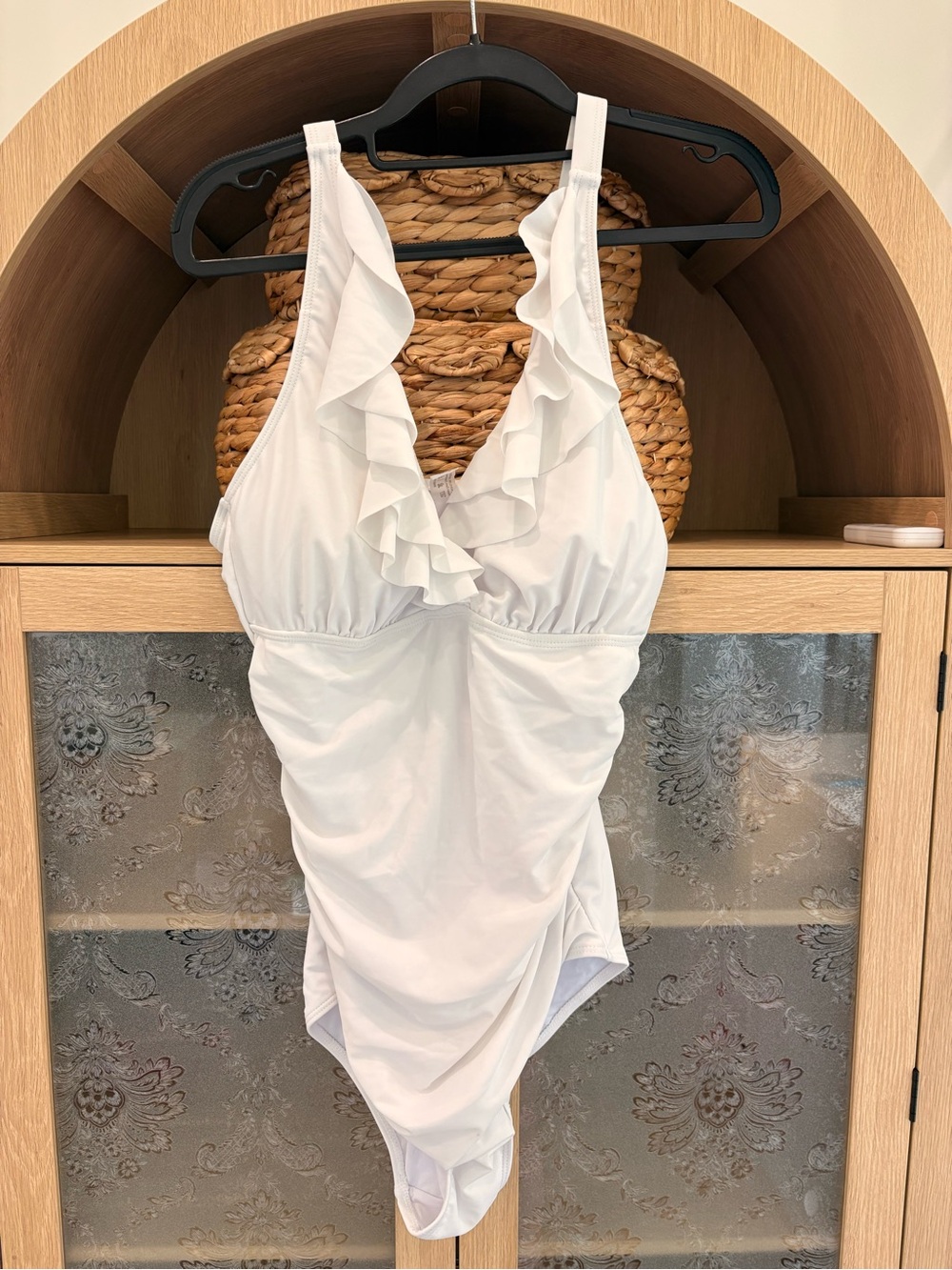 Never worn! White Ruffle One-Piece Swimsuit